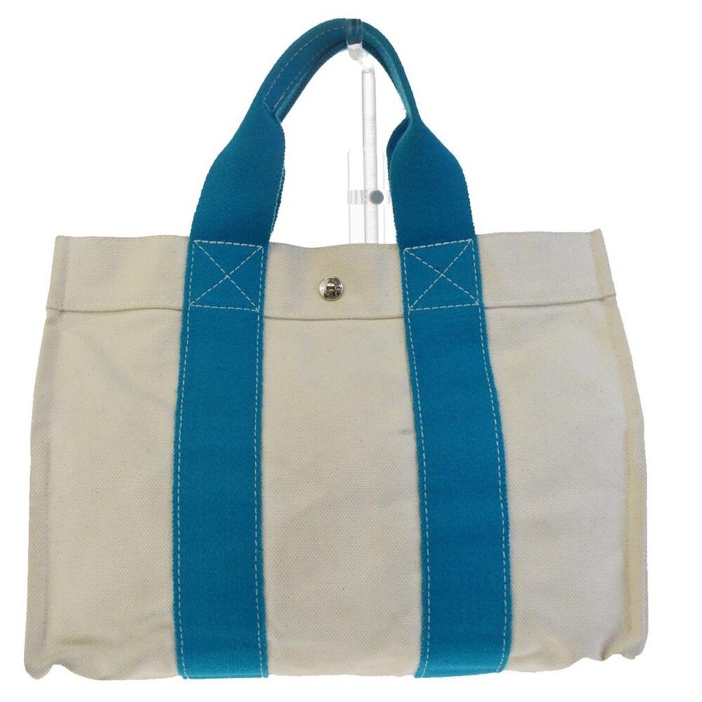 Hermes Bora Bora PM White Pantone Cotton Handheld Tote - Picture 4 of 11